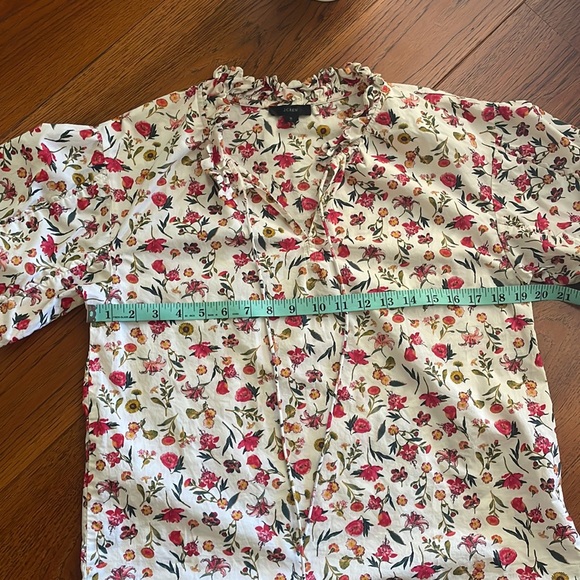 J.Crew Scalloped Tie Neck Vintage Top - Picture 6 of 9